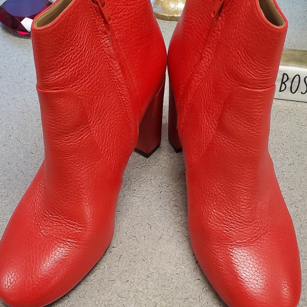 Banana Republic Red Leather Booties
